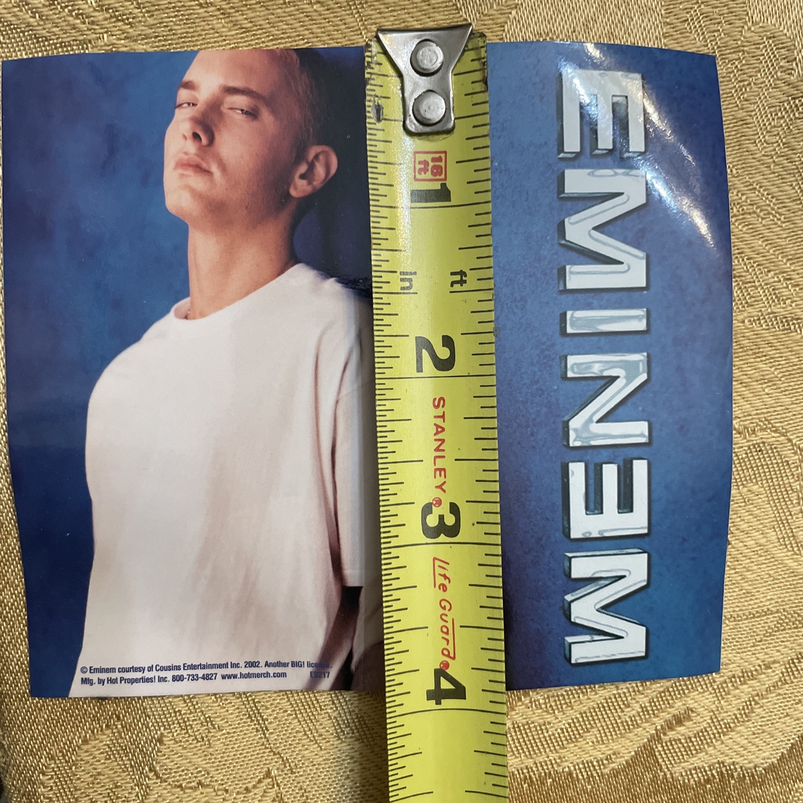 Eminem Leaning on Blue Wall Photo 2002 Bumper 4&rdquo; x 4.5 &ldquo; Music Sticker OOP