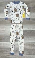 Burt  s Bees Kids NWT Organic Cotton Pajama Set Ski Lodge Mountains Winter 4T