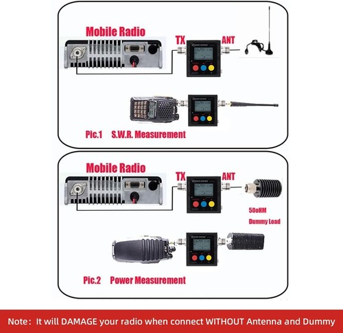 Gam3Gear SW-102S SO239 Connector Digital VHF UHF 125-525Mhz Power & SWR Black - Afbeelding 7 van 9