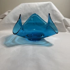 Vintage MCM Viking Bluenique Drape/Handkerchief Bowl