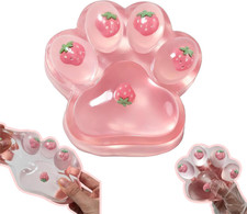Large Cat Paw Taba Squishy Big Squeeze Toys 5-Inch Strawberry Pink Cute Fufu Squ