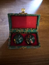 VINTAGE CHINESE BAODING BALLS STRESS RELIEF MEDITATION CHIME IN BOX