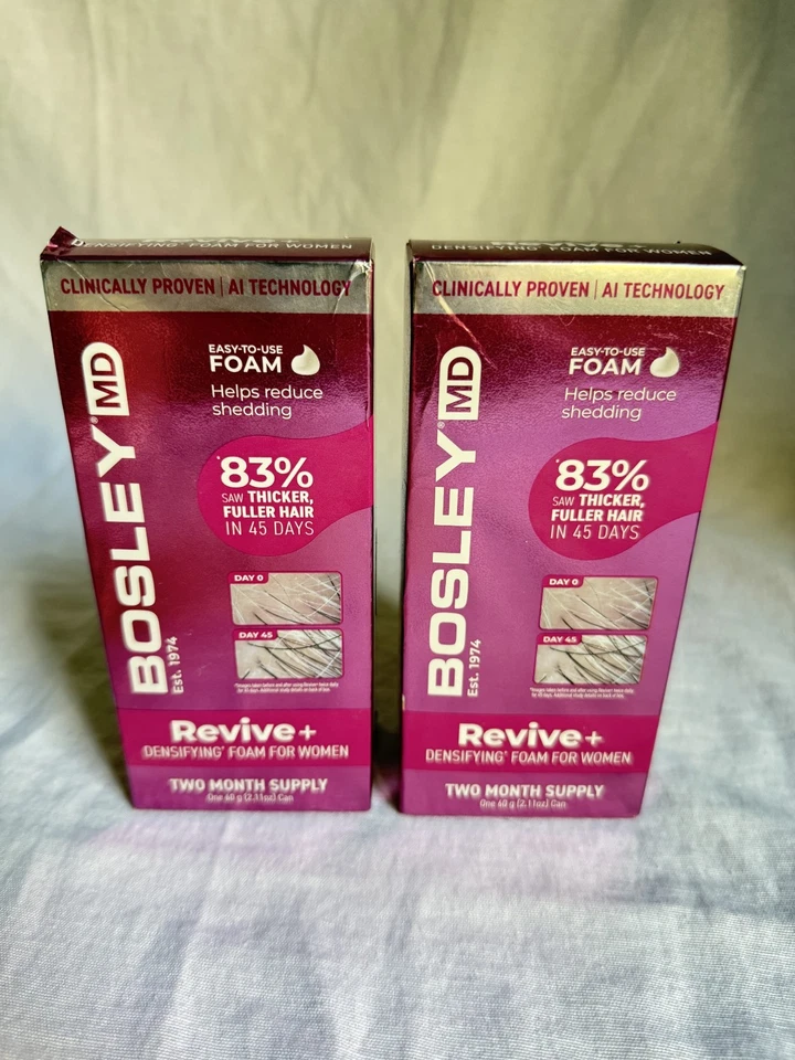 Lote de 2 Bosley MD Revive + Sérum Densificante para Crescimento Capilar Feminino 1 fl oz NOVO - Imagem 4 de 4