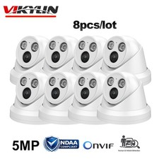 8pcs Vikylin 5MP Security IP Camera IR Light RTSP Outdoor Home with Audio POE US