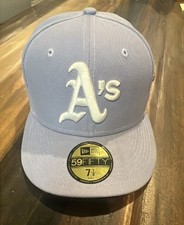 New Era 59FIFTY Oakland Athletics World Series Light Blue White Cap 7 1/8