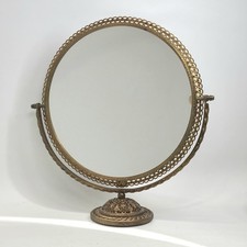 Swinging Mirror Brass Table Top Ornate Filigr...