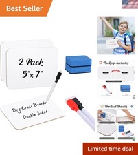 2 Sets Small Whiteboard Dry Erase Boards 5" x7'' Mini Double Sided Dry Erase ...