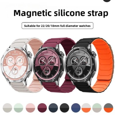 High Quality Silicone Magnetic Buckle Sports Watch Strap 18 20 22MM Waterproof