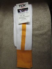 TCK Adult All in One Tube Socks - Baseball/Softball-Medium -White/Gold B 8