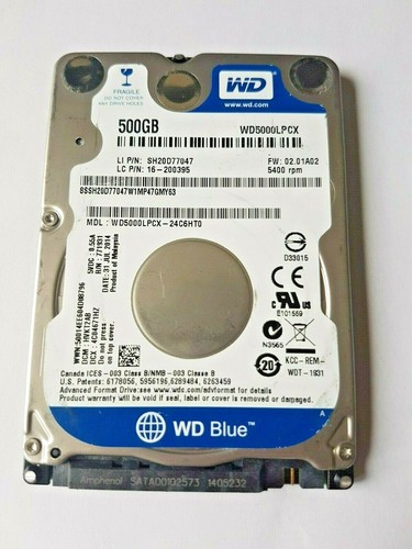 500 GB SATA Western Digital WD5000LPCX-24C6HT0 5400rpm 16MB 2,5" Festplatte