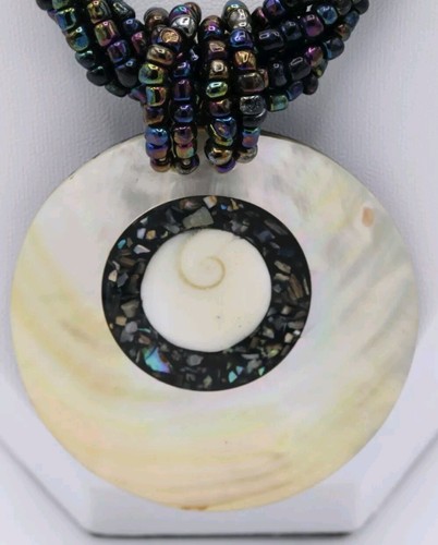 Grande Collana In Madreperla Naturale E Perline Iridescenti - PERFETTA - Foto 6 di 9