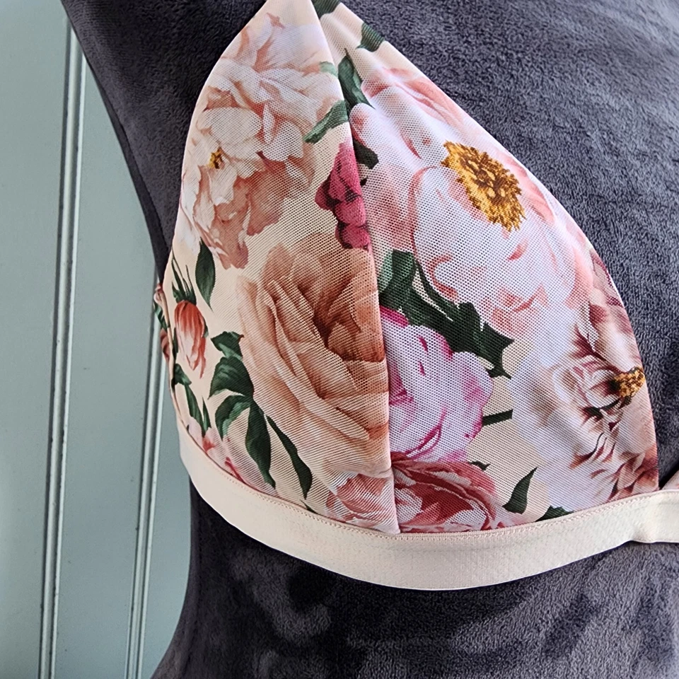 Sujetador Express Intimates Rosa Malla Suave Sin Forro Bralette Talla Grande Pull Over L Foto 4 de 4