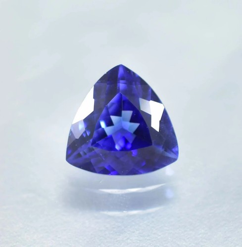 Pietra preziosa sfusa taglio trilione zaffiro blu reale naturale impeccabile ... - Foto 7 di 10