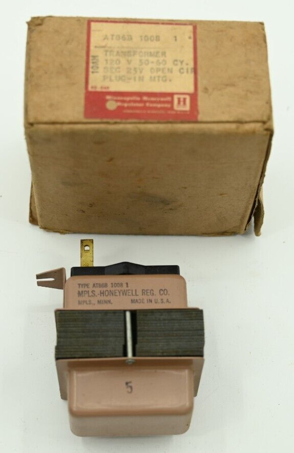 NOS Honeywell Type AT86B 1008 Transformer 120 Volts 50/60 Cycles/Sec
