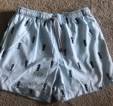 Vintage Summer Swimwear Swim shorts Light Blue Mens Shorts Size L