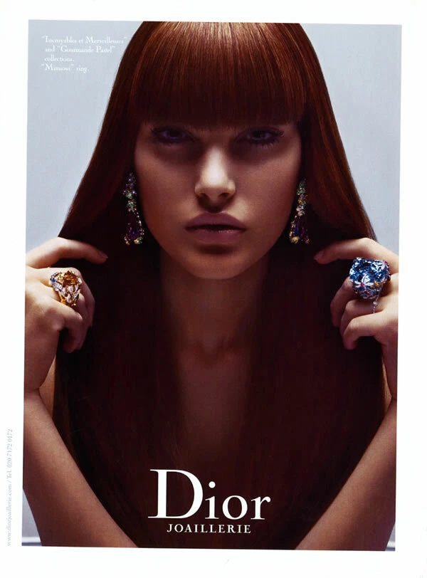 Bagues Dior Joaillerie 2008 Catherine McNeil bijoux 1 page PUBLICITÉ MAGAZINE