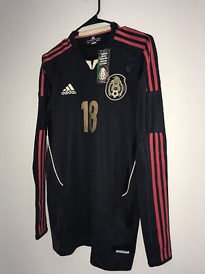 Adidas Mexico Player Issue Long Sleeve Techfit Away Soccer Jersey A Guardado (8) | eBay