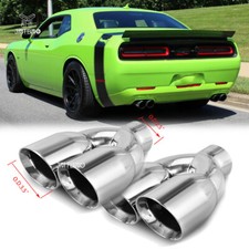 2x Dual Exhaust Tip 2.5 Inlet 3.5 Outlet Weld-on Ss For Dodge Challenger Srt