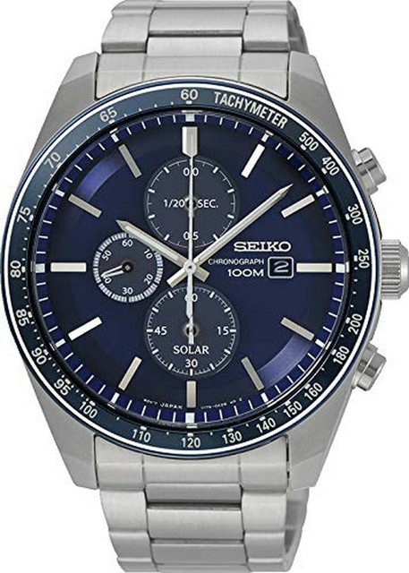 seiko solar chronograph blue