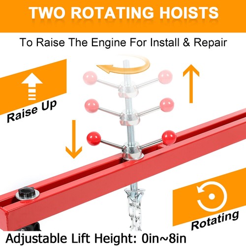 Engine Support Bar 1100 LBS Capacity Motor Transverse Bar Engine Load Leveler - Picture 5 of 24