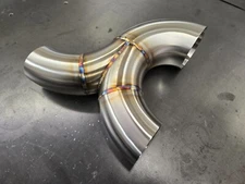 2-1 Merge Collector 3"- 3.5" .065 304 stainless tig welded custom turbo exhaust