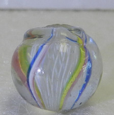 16820m Peewee .49 Inches Vintage German Handmade Latticino Swirl Marble Mint