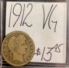 1912 Barber Quarter! Very Good! ENN Coins