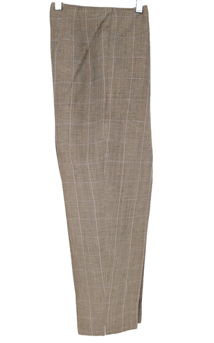 Talbots Linen Silk Pants Size 12 Soft Tan Pink Blue Plaid Academia - Picture 5 of 12