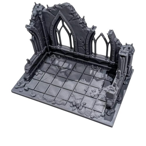 Ruinas góticas 6x4 (ventanas abiertas) - 28 mm terreno impreso en 3D Wargaming - Imagen 8 de 8