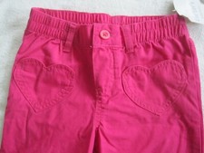 CARTERS NEW Pink 100 Cotton Elastic Waist Heart Pants Girls Size 6 NWT