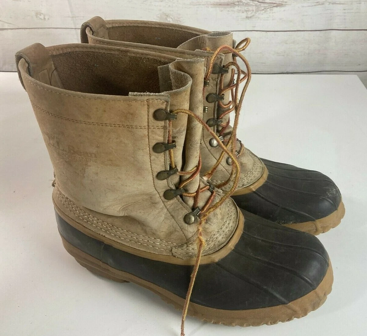 LL BEAN Boots MAINE HUNTING Shoes Mens Size 10 Rubber Bottom