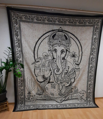 XXL Tagesdecke Wandtuch 240 x 210 cm Ghanesh Ganesh Ganesha Elefantengott Hindu