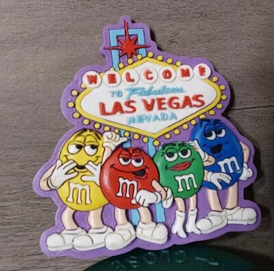 Welcome to Las Vegas Nevada M & M's 2.5x2.5'' Fridge Magnet 1999 Rubber