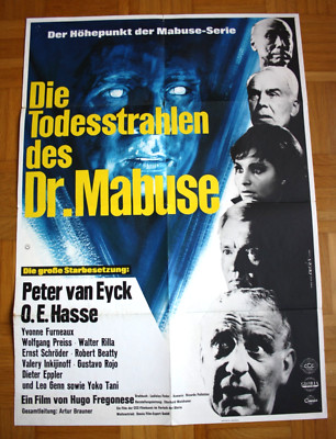 Die Todesstrahlen des Dr. Mabuse Peter van Eyck O.E. Hasse Orig. Kinoplakat A1
