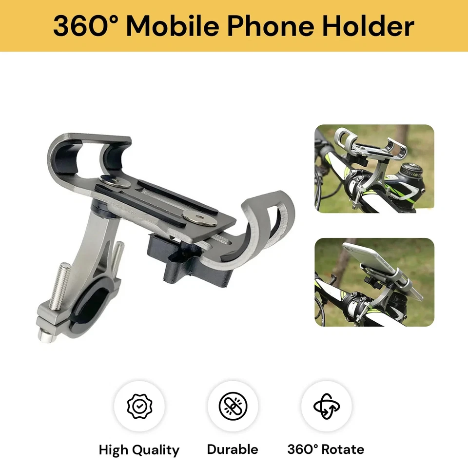 360° Motorcycle Phone Holder Handlebar Mount Bike Mobile Stand Universal - image 3 of 4