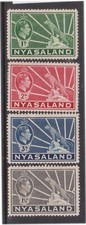 (F142-32) 1938 NYASALAND mix of 4stamps KGVI 1d to3d (AG)