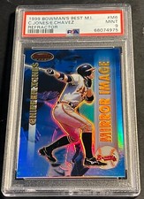 1999 CHIPPER JONES CHAVEZ BOWMANS BEST MIRROR IMAGE REFRACTOR #M6 PSA 9 POP 1