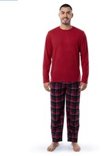 Fruit Of The Loom Men Jersey Top And Flannel Pajama Sets