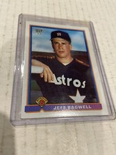 1991 Bowman MVP JEFF BAGWELL RC #183 Houston Astros Baseball Card (f)