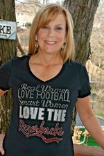 Razorbacks Real Women Love rhinestone shirt XS S M L XL XXL 1X 2X 3X 4X 5X