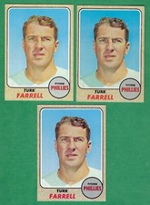 Lot of ( 3 ) 1968 Topps #217 Turk Farrell - Philadelphia Phillies