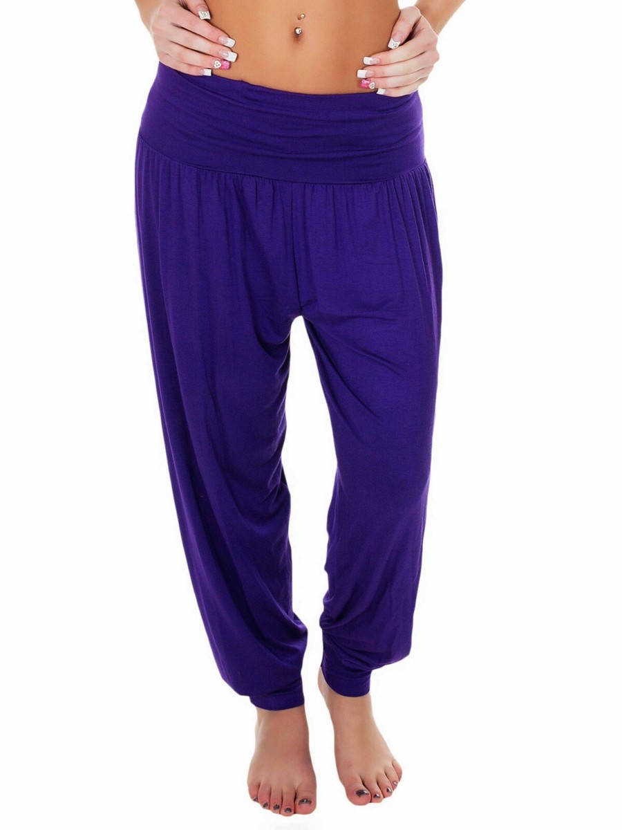 FASHIONISM Pantaloni Da Donna Ali Baba 3/4 Hareem Da Donna, Tinta Unita - Foto 13