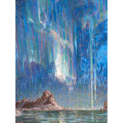 Boberg Nordlichter Aurora Borealis Gemälde Leinwand Kunstdruck Poster