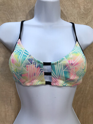 Pink Victorias Secret Size M (A-C)Womens Multicolor Wireless padded Bikini Top