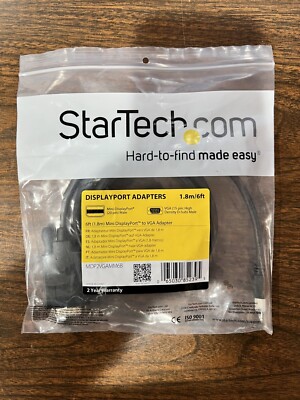 Lot of 5 STARTECH MDP2VGAMM6B DISPLAYPORT ADATERS 6FT MINI 20 PIN TO VGA 15 PIN