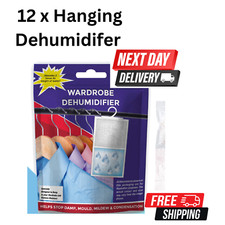 12 x HANGING WARDROBE DEHUMIDIFIER BAGS DAMP MOULD MOISTURE MILDEW CONDENSATION
