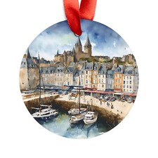 ST MALO FRANCE City View, French Travel, Personalized Acrylic Ornament Gift