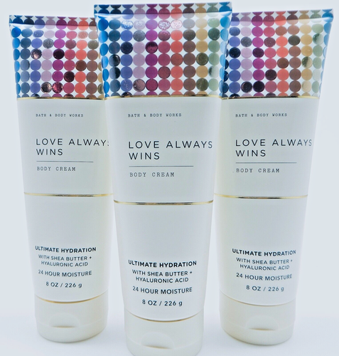 3 BATH & BODY WORKS LOVE ALWAYS WINS ULTIMATE HYDRATION BODY CREAM 8 oz NEW - Picture 11 of 19