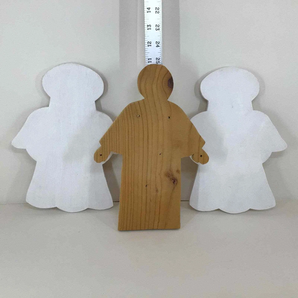 LOTE MIXTO recortes artesanales de madera - Ángeles - Madera sin terminar - Listo para pintar Foto 3 de 4