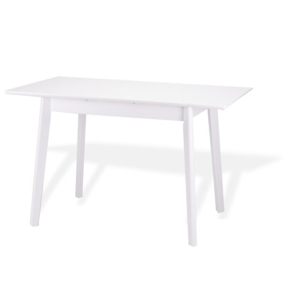 Dining Room Extendable Table Modern Solid Wood White Color
